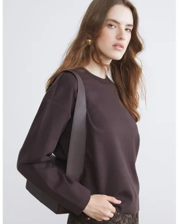 Bluza de trening din amestec de bumbac, Maro inchis