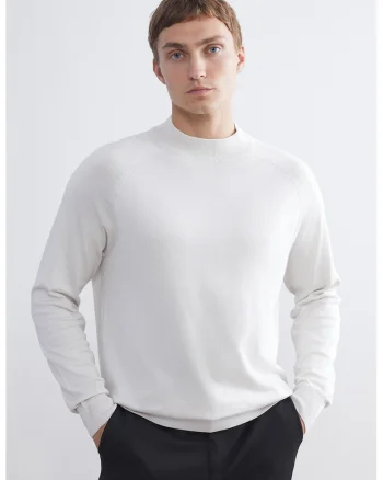 Pulover cu maneci raglan, Alb optic