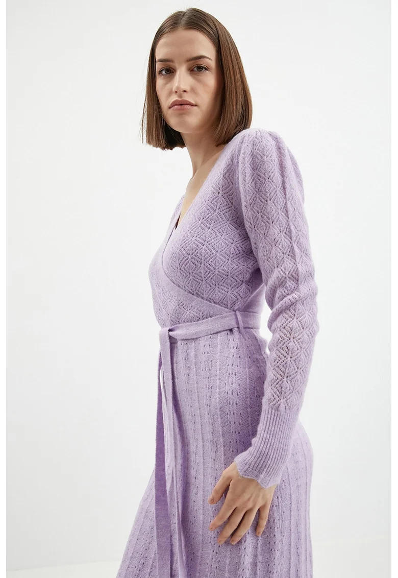 Rochie petrecuta din tricot fin, Lila