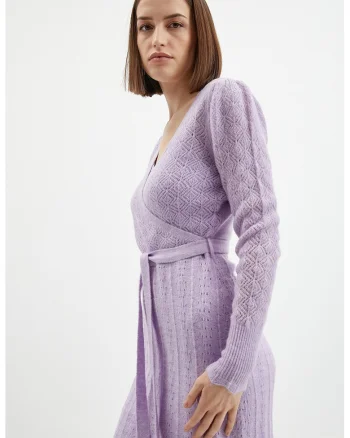Rochie petrecuta din tricot fin, Lila