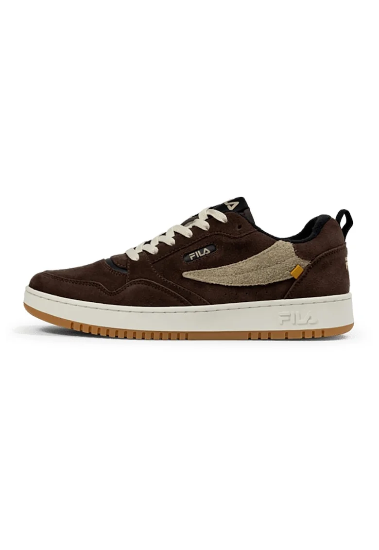 Pantofi sport low-cut din piele intoarsa, Maro inchis