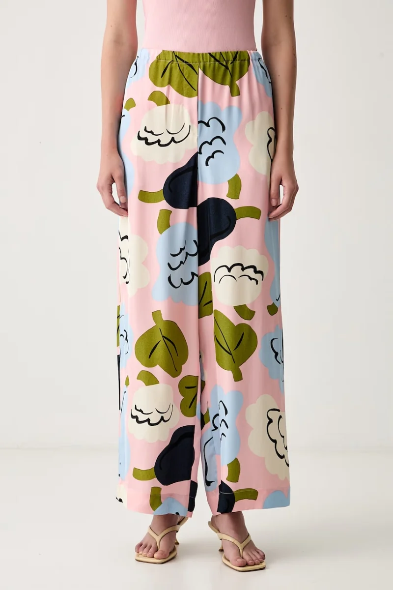 Marimekko pantaloni wide leg pentru femei din vâscoză