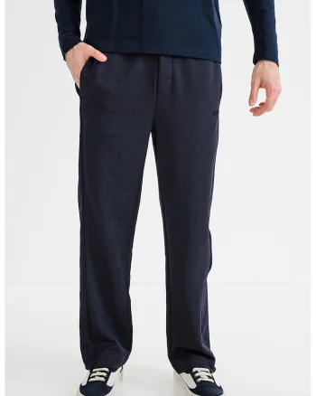 Pantaloni relaxed-fit cu talie elastica, Bleumarin