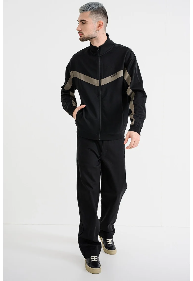 Bluza lejera de trening fermoar Darti, Negru/Bej