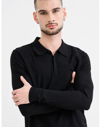Bluza polo slim fit San Pippo, Negru