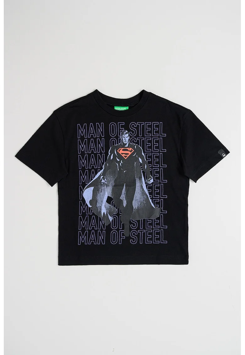 Tricou cu imprimeu Superman, Negru/Albastru