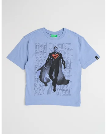 Tricou cu imprimeu Superman, Albastru pastel