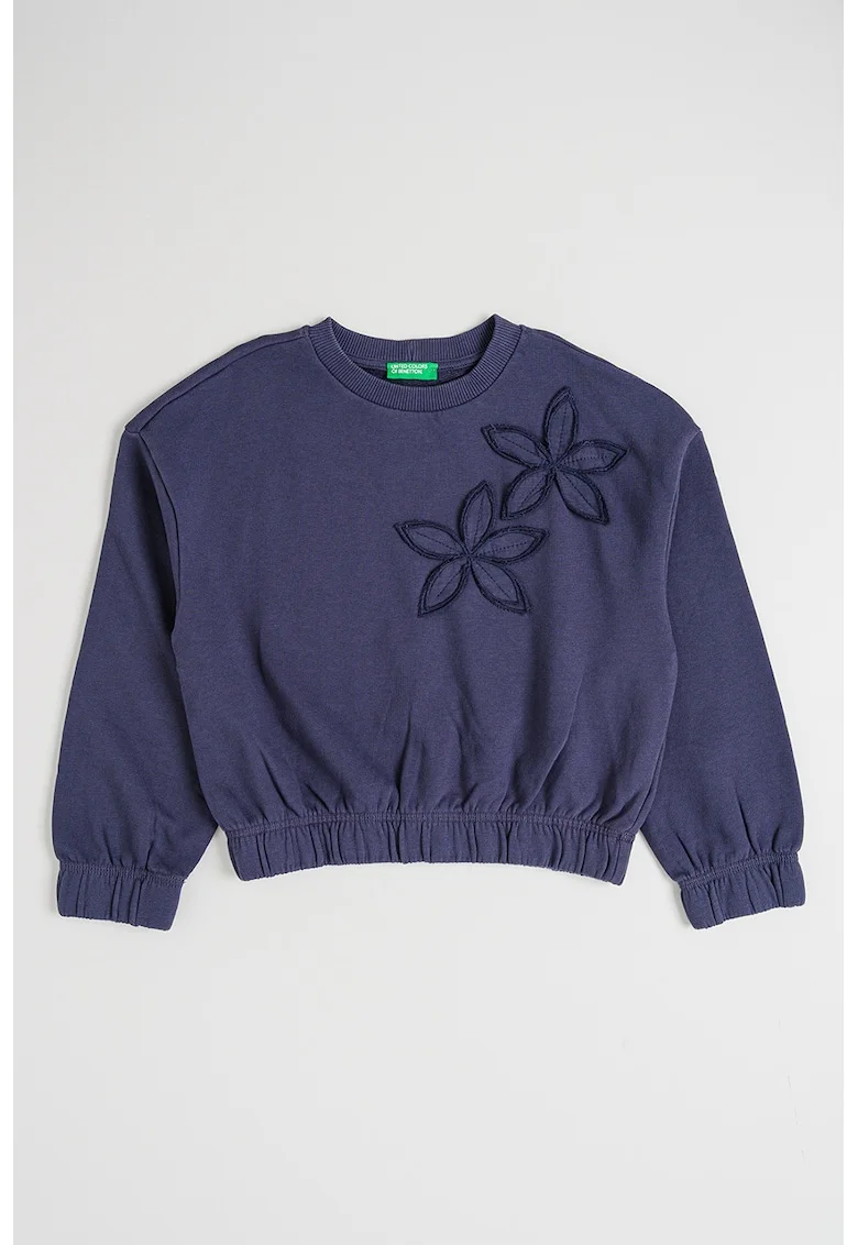 Bluza de trening din bumbac cu broderie, Albastru prafuit