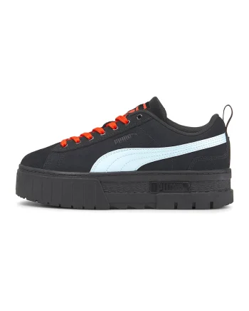 Pantofi sport flatform de piele intoarsa Mayze, Negru/Albastru deschis