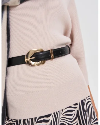 Curea neagra cu catarama decorativa
