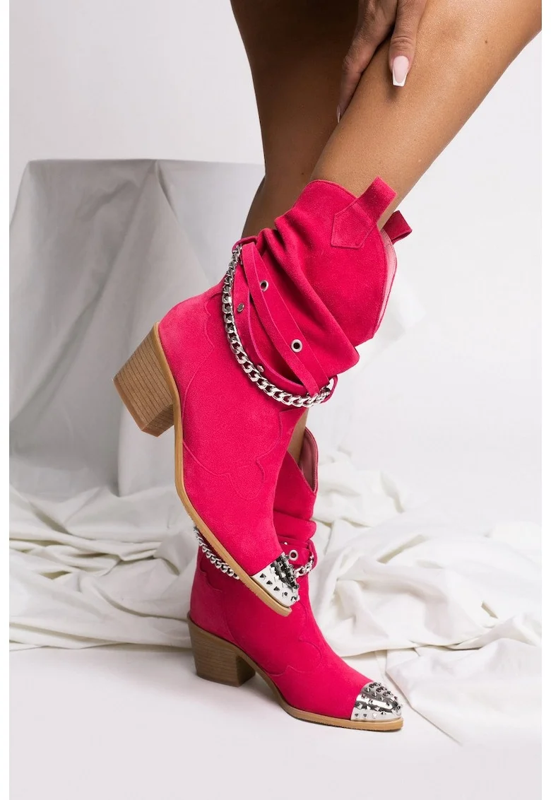 Ciocate Metallic Monarch piele intoarsa roz fucsia