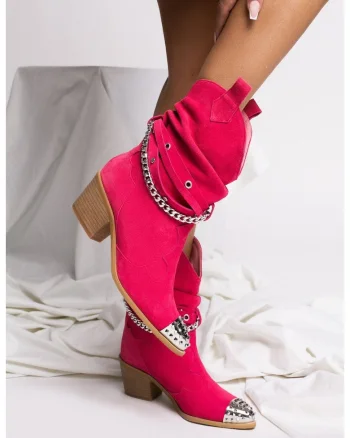 Ciocate Metallic Monarch piele intoarsa roz fucsia