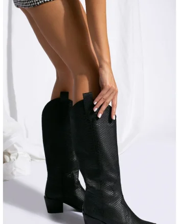 Ciocate Raven din piele naturala croco neagra