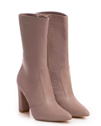Cizme Teo piele naturala de culoare pruna deschis