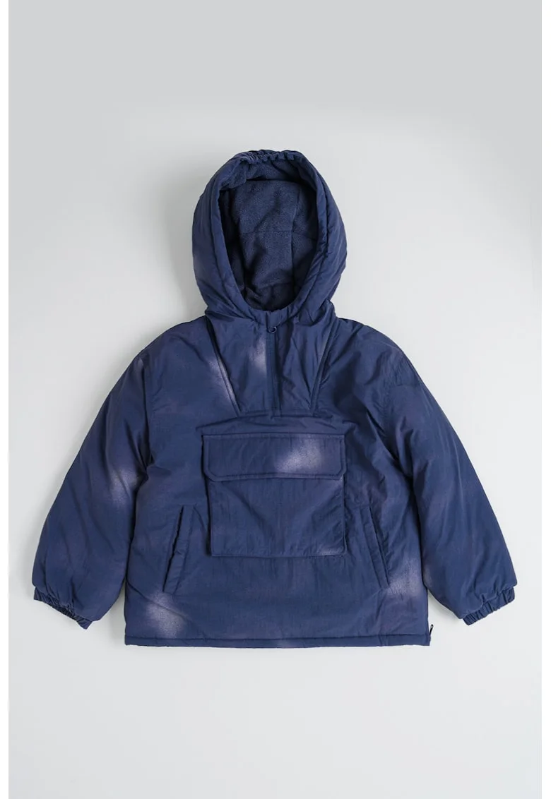 Geaca fara inchidere cu captuseala din fleece, Gri inchis