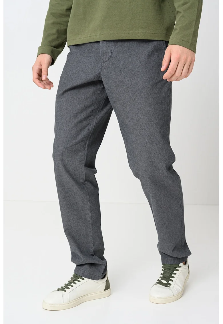 Pantaloni chino cu talie medie, Gri inchis