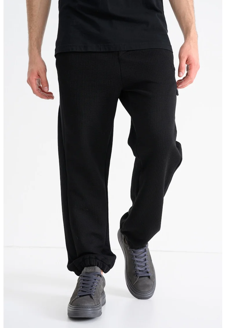 Pantaloni de trening cu aspect texturat League Hurley, Negru