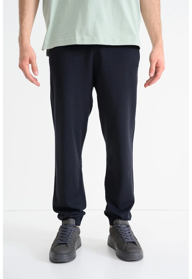 Pantaloni de trening cu snur in talie, Negru stins