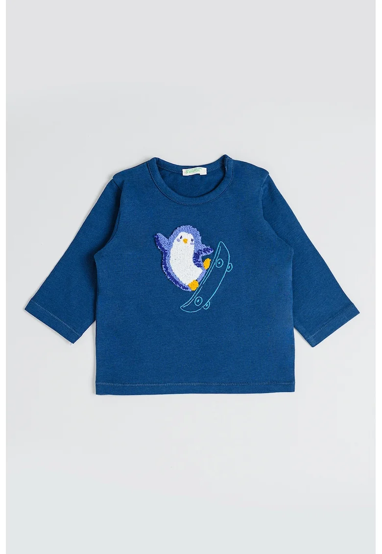 Bluza de bumbac cu detalii in relief, Gri carbune/Ametist