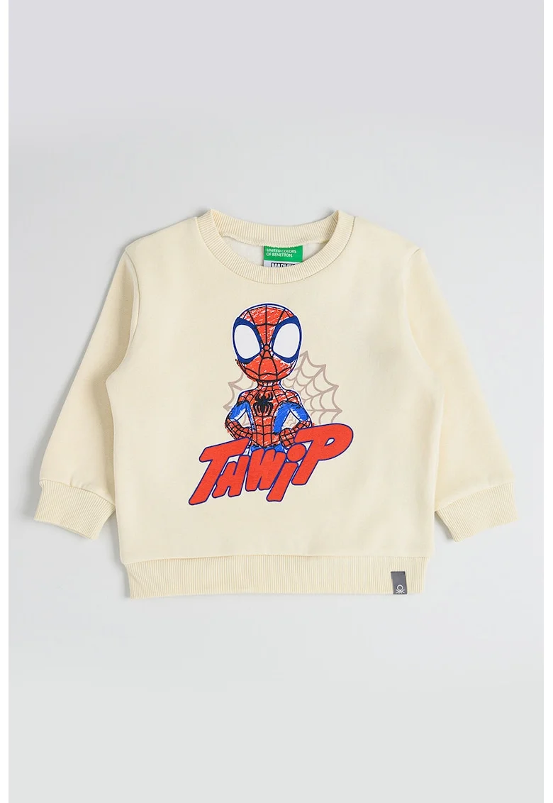 Bluza de trening cu imprimeu Spiderman, Rosu/Bej