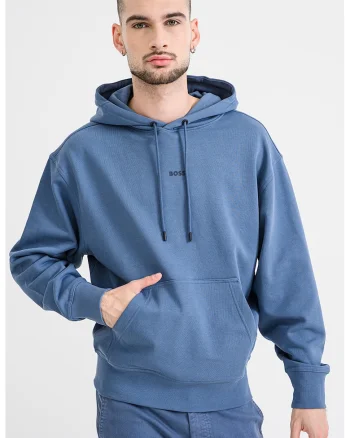 Hanorac din bumbac cu buzunar kangaroo, Albastru lavanda