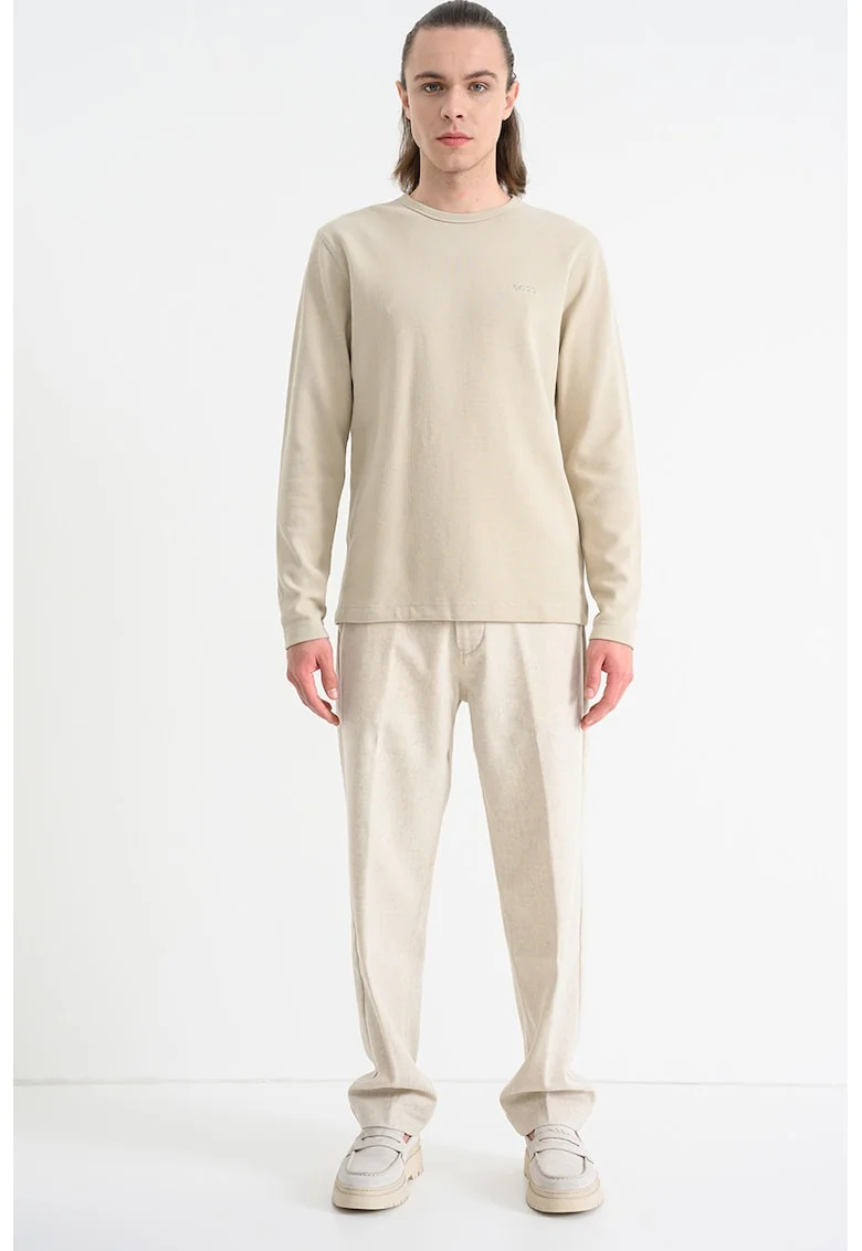 Bluza relaxed fit cu aspect texturat, Bej deschis