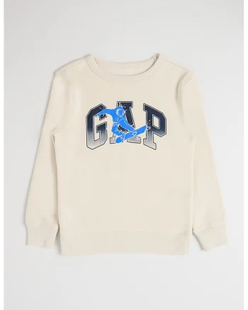 Bluza cu imprimeu logo, Bej deschis