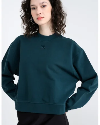 Bluza relaxed fit de trening cu maneci cazute Daxandria, Verde englez