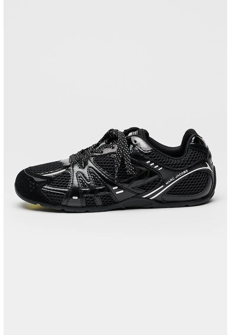 Pantofi sport din plasa cu garnituri din piele intoarsa The 72 Spring, Negru