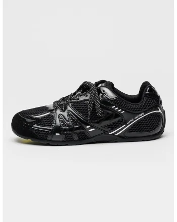 Pantofi sport din plasa cu garnituri din piele intoarsa The 72 Spring, Negru