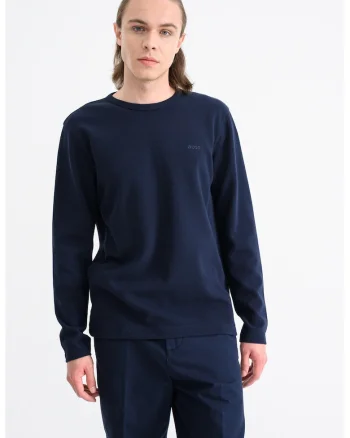 Bluza relaxed fit cu aspect texturat, Albastru ultramarin