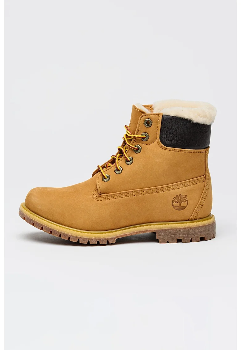 Bocanci impermeabili cu captuseala de blana shearling, Caramel