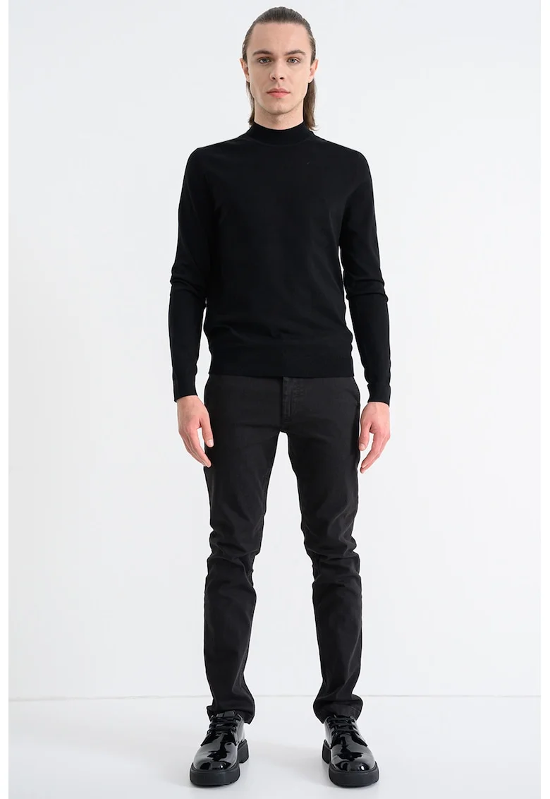 Pulover slim fit San Marc, Negru