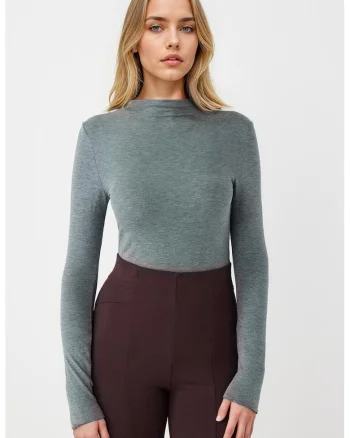 Bluza slim fit, Gri inchis melange