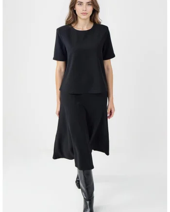 Fusta midi evazata, Negru