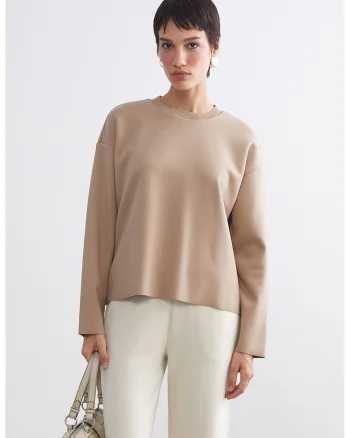 Bluza de trening din amestec de bumbac, Maro deschis