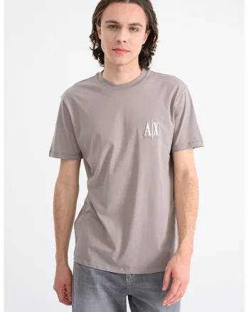 Tricou din bumbac cu logo, Maro taupe