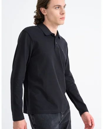 Bluza polo din bumbac cu logo, Maro/Albastru ultramarin