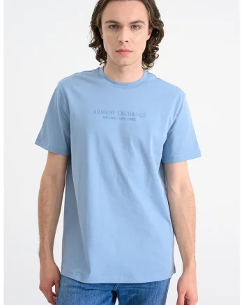 Tricou cu imprimeu logo, Albastru lavanda