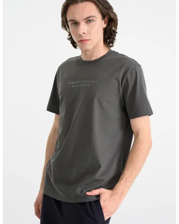 Tricou cu imprimeu logo, Kaki