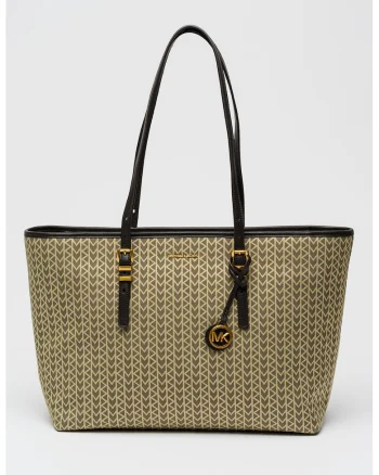 Geanta shopper cu monograma Quinn, Maro