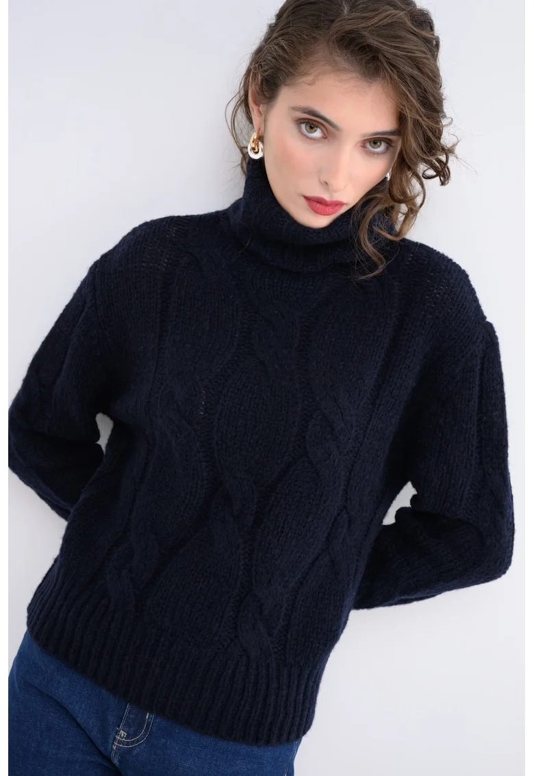 Pulover din amestec de lana Antille, Albastru ultramarin