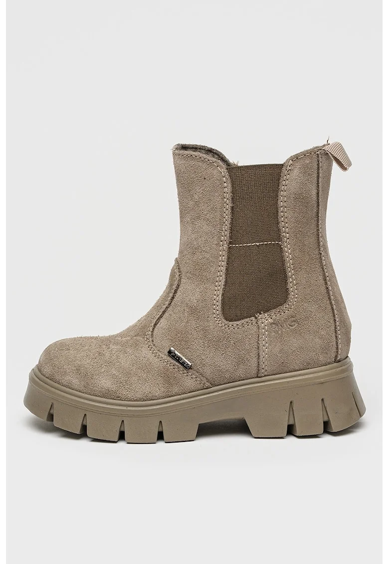 Ghete Chelsea impermeabile de piele intoarsa cu tehinologi Gore-Tex, Maro taupe