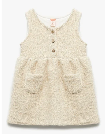 Rochie fara maneci cu buzunare, Bej