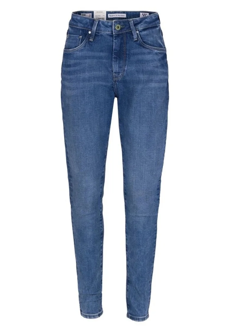 Blugi skinny cu aspect decolorat,