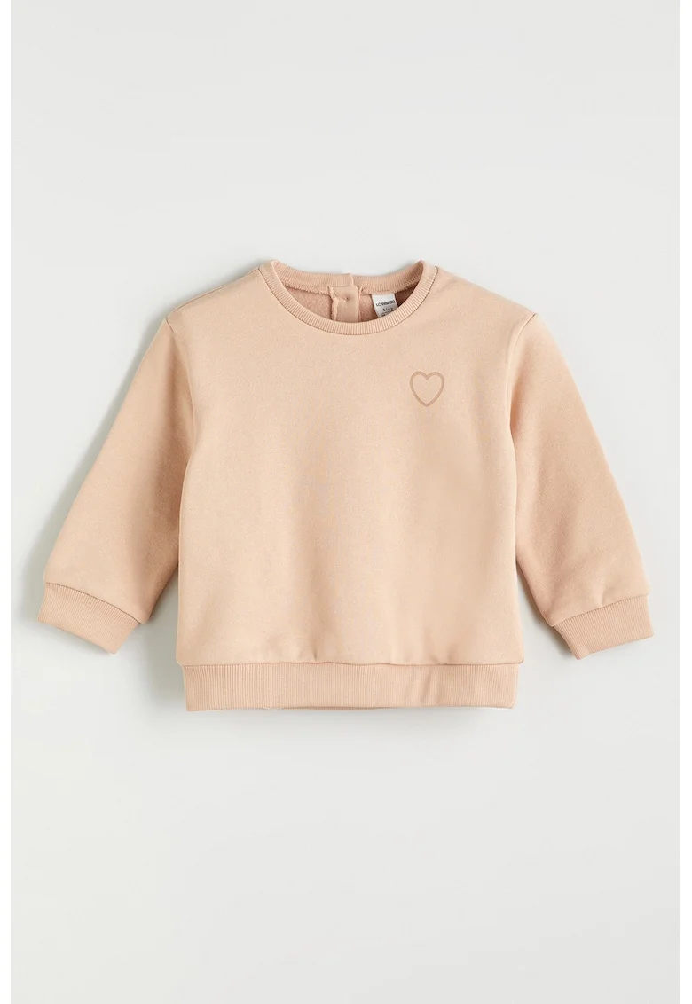 Bluza de trening cu detaliu grafic, Bej
