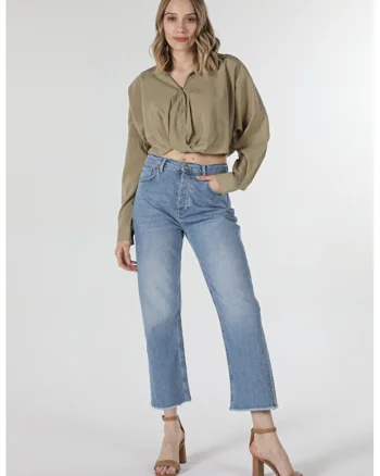 Bluza Cu Maneca Lunga De Dama Verde Regular Fit, GREEN