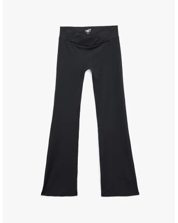Pantaloni evazati slim fit, Negru