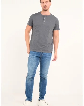 Blugi slim fit cu aspect decolorat, Albastru pastel