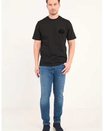 Blugi slim fit cu talie medie, Albastru pastel